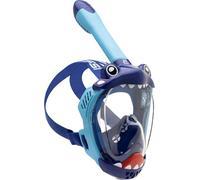 Cressi Kiddy Kids Full Face Mask Azure/Blue/Blue White - Máscara Integral - CO2 Seguro - Diseñada Especialmente para Niños, Antivaho, Válvula de Descarga y Tubo Seco, Azul Claro/Azul/Azul