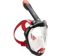 Cressi Kiddy Kids Full Face Mask Black/Clear/Red - Máscara Integral - CO2 Seguro - Diseñada Especialmente para Niños, Antivaho, Válvula de Descarga y Tubo Seco, Negro/Transparente/Rojo