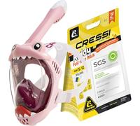 Cressi Kiddy Kids Full Face Mask Pink/Purple/White - Máscara Integral - CO2 Seguro - Diseñada Especialmente para Niños, Antivaho, Válvula de Descarga y Tubo Seco, Rosa/Violeta/Blanco