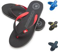 CRESSI Leaf Flip Flop - Chanclas Unisex para Playa y Piscina, Negro/Rojo, 37/38
