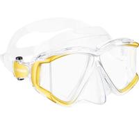 Cressi Liberty Quattro Máscara panorámico de Buceo con 4 Cristales, Unisex-Adult, Transparent-Oro/Plata, Un tamaño