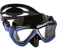 Cressi Liberty Quattro Mask Máscara de Buceo, Apnea y Snorkel, Unisex-Adult, Negro/Zafiro/Plata, Talla única