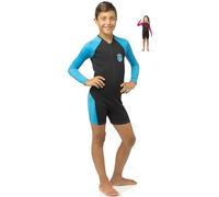 Cressi Little Shark Long Sleeve Monoshort Infantil, Unisex niños, Negro/Azul, 11/12 Años