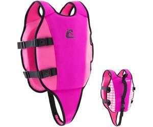 CRESSI Little Turtle Neoprene Swim Vest - Chaleco de Natación para Niños Equipado con Dos Asas - Una Ayuda Excelente para Flotar y Mantener el Equilibrio en el Agua - Lila/Rosa S - 2/3 Años