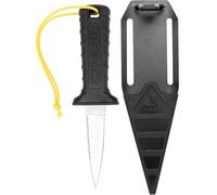 Cressi Mamba Knife: Cuchillo de Buceo con Diseño Delgado y Afilado, Hoja de Doble Corte Liso/Serrado en Acero Inoxidable 4Cr14 de 7cm, Funda con Cordón/Cierre de Seguridad