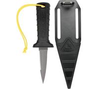 Cressi Mamba Knife Titanium Alloy: Cuchillo de Buceo con Diseño Delgado y Afilado, Hoja de Doble Corte Liso/Serrado en Aleación de Titanio de 7cm, Funda con Cordón/Cierre de Seguridad