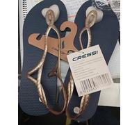 Cressi Marbella Chanclas para Mujer, Azul/Plata, 35/36