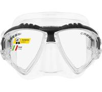 CRESSI Matrix Mask and Gamma Snorkel Set Twin Lens Low Volume Diving Mask with Tempered Glass Wide View Silicone Skirt for Snorkelling Scuba Diving Freediving Adults, Unisex, One Size, Clear/Black