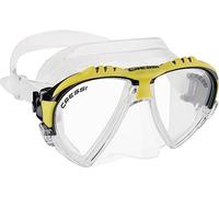 CRESSI Matrix Mask and Gamma Snorkel Set Twin Lens Low Volume Diving Mask with Tempered Glass Wide View Silicone Skirt for Snorkelling Scuba Diving Freediving Adults, Unisex, One Size, Clear/Yellow