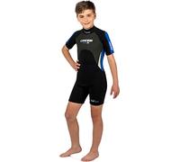 Cressi Med X Jr Wetsuit 2.5mm Traje de Neopreno Corto, Hombre, Negro/Azul/Plata, M (Años 10/11)