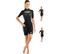 Cressi Med X Lady Wetsuit 2.5mm Traje Monoshort sin Capucha en Neopreno Biforrado, Hombre, Negro/Blanco, XS/1