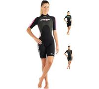 Cressi Med X Traje monoshort, Mujer, Negro/Rosa, M/3 (44/46)