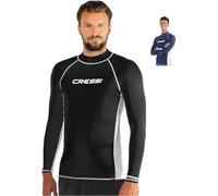 Cressi Rash Guard-Camiseta para Hombre Manga Larga en Tejido elástico Filtro de protección UV UPF 50+, Color Negro/Blanco, Gr. XXL/6