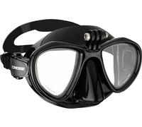 Cressi Metis Action CAM Mask Noir/Noir - Máscara de Buceo Unisex de Reducido Volumen con Montura para Action CAM, Noir/Noir, Talla Única