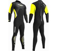 Cressi Morea Man Monopiece Wetsuit 3mm Traje de Buceo Neopreno para los Hombres, Negro/Amarillo, S