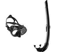 Cressi Nano 50 - Máscara De Buceo, Negro, Tubo Respiradores para Apnea, Snorkeling, Pesca Submarina, Buceo. Negro