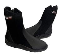 Cressi Isla Botas de Buceo con Suela y Cremallera, 5mm, Unisex Adulto, Black/Logo Rojo, XS