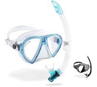 Cressi Ocean VIP Conjunto Combo de Snorkel, Unisex Adulto, Transparente/Aguamarina, Talla Única