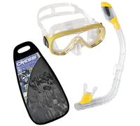 Cressi Ondina Dry Jr Combo - Kit de Snorkeling con máscara y Tubo para niños, Color Amarillo