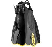Cressi Palau Saf - Aletas Cortas Ajustables para Snorkel y Natación, Negro/Amarillo, S/M, Unisex Adulto