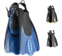 Cressi Palau Saf Fins - Aletas Cortas Ajustables Adultos para Bucear y Nadar, Azul/Azul Claro Aletas Cortas, XS/S (35/38)