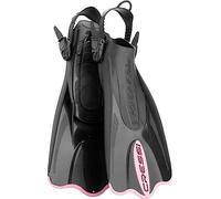 Cressi Palau Saf Fins - Aletas Cortas Ajustables Adultos para Bucear y Nadar, Negro/Rosa Aletas Cortas, S/M (38/41)