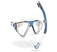 CRESSI Penta + Alpha Combo Clear/Blue - Máscara Penta & Tubo Alpha para Buceo y Snorkel, Transparente/Azul, Talla Única, Unisex