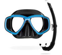 Cressi Perl Mexico Combo Black/Blue-Conjunto Perla con Máscara y Tubo México para Buceo y Snorkel, Negro/Azul, Taille Unique, Unisex