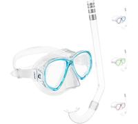 Cressi Perla Jr Snorkelling & Apnea Combo Set - Conjunto Máscara Perla Jr + Tubo Minigringo, Transparente/Aguamarina, Talla Única, Junior Unisex