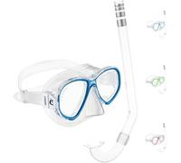 Cressi Perla Jr Snorkelling & Apnea Combo Set - Conjunto Máscara Perla Jr + Tubo Minigringo, Transparente/Azul, Talla Única, Junior Unisex