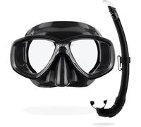 Cressi Perla Mare Conjunto Combinado de máscara de Buceo y Snorkel, Unisex Adulto, Negro, Talla única