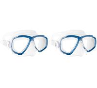 CRESSI Perla Mask Clear/Blue-Single Máscara Perla para Buceo y Snorkel, Transparente/Azul, Taille Unique, Unisex (Paquete de 2)