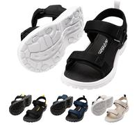 CRESSI Pete Sandal Black/White 46 - Sandalia Unisex Ideal para los Días de Verano en la Playa, Diseñada para el Confort y la Practicidad en Entornos Acuáticos, Negro/Blanco, 46