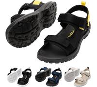 Cressi Pete Sandal Black/Yellow 39 - Sandalia Unisex Ideal para los Días de Verano en la Playa, Diseñada para el Confort y la Practicidad en Entornos Acuáticos, Negro/Amarillo, 39