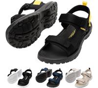 CRESSI Pete Sandal Black/Yellow 42 - Sandalia Unisex Ideal para los Días de Verano en la Playa, Diseñada para el Confort y la Practicidad en Entornos Acuáticos, Negro/Amarillo, 42