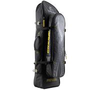 Cressi Piovra Dry Fins Backpack - Bolsa Mochila con Tratamiento Hidrófugo para Aletas Largas y Equipo de Pesca/Apnea, XL, Negro/Amarillo, Unisex