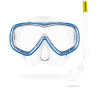 CRESSI Piumetta + Mini Island Set Snorkeling Máscara y Tubo Jr-Claro/Azul