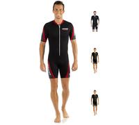 Cressi Playa Man Shorty Wetsuit 2.5 mm-Traje Monoshort sin Capucha en Neopreno 2.5mm Biforrado para Hombre, Negro/Rojo/Gris, L/4