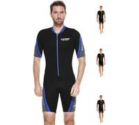 Cressi Playa Man Shorty Wetsuit 2.5 mm-Traje Monoshort sin Capucha en Neopreno 2.5mm Biforrado para Hombre, Negro/Azul, L/4