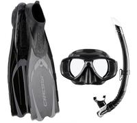 Cressi Pluma Pack de Snorkel, Unisex, Negro/Gris, 39/40