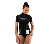Cressi Rash Guard Lady Black Dive Center Camiseta Mujer elaborada en Tejido elástico de Primera Calidad con Filtro de protección UV UPF 30+, Disponible en Manga Corta y Manga Larga
