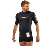 Cressi Rash Guard Man Black Camiseta Elaborada en Tejido Elástico de Primera Calidad con Filtro de Protección UV UPF 30+, Disponible Corta y Manga Larga, Hombre, Schwarz/Logo Dive Center, S/2 (48)