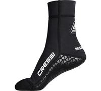 Cressi Resilient Pro Neoprene Socks M - Calcetines Unisex Neopreno 3 mm Negro Sistema Anti Arena “Smooth Glideskin Sandproof” con Suela Antideslizante de Goma, para Deportes Acuáticos, M