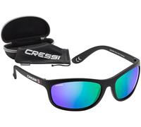 Cressi Rocker Gafas de Sol, Unisex Adulto, Negro/Lentes Reflejado Verde, Talla Única