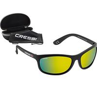 Cressi Rocker Gafas de Sol, Unisex Adulto, Negro/Lentes espejados Amarillo, Talla Única