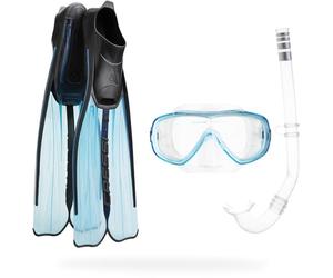 CRESSI Rondinella Bag Set Aquamarine - Conjunto de Snorkeling Unisex Compuesto por Aletas Rondinell Máscara Onda y Tubo Gringo, Aguamarina