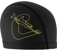 CRESSI Senna Swim Cap PU Coated Black/Yellow - Gorro de Natación para Adultos Forrado de PU, Negro/Amarillo, Talla Única