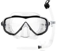 CRESSI Set Combo Máscara Estrella e Snorkel Seal Dry para Buceo e Snorkeling, Unisex-Adult, Transparente/Negro, Talla Única