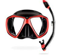 Cressi Ranger & Dry Kit máscara Tubo, Unisex Adulto, Negro/Rojo, Talla Única