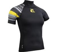 Cressi Shield Lady Rash Guard Short/SL Black Yellow- Rash Guard Manga Corta Protector para SUP y Deportes Acuáticos, Negro/Amarillo, M/3, Mujeres